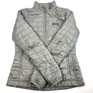 PATAGONIA Women Nano Puff Jacket Gray Primaloft 84216 Insulated Outdoors M READ